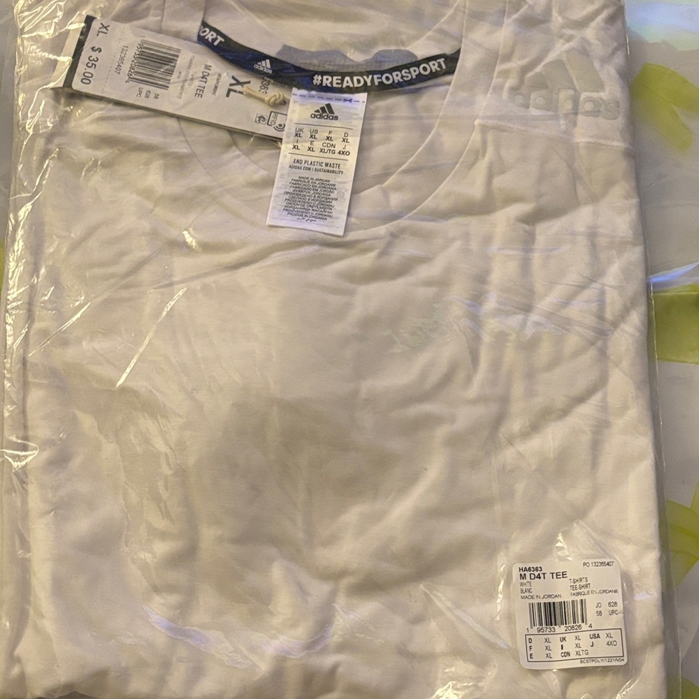 adidas White Short Sleeve Tee